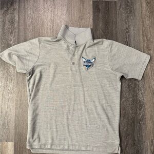 Charlotte Hornets NBA Antigua Polo Shirt Grey Medium